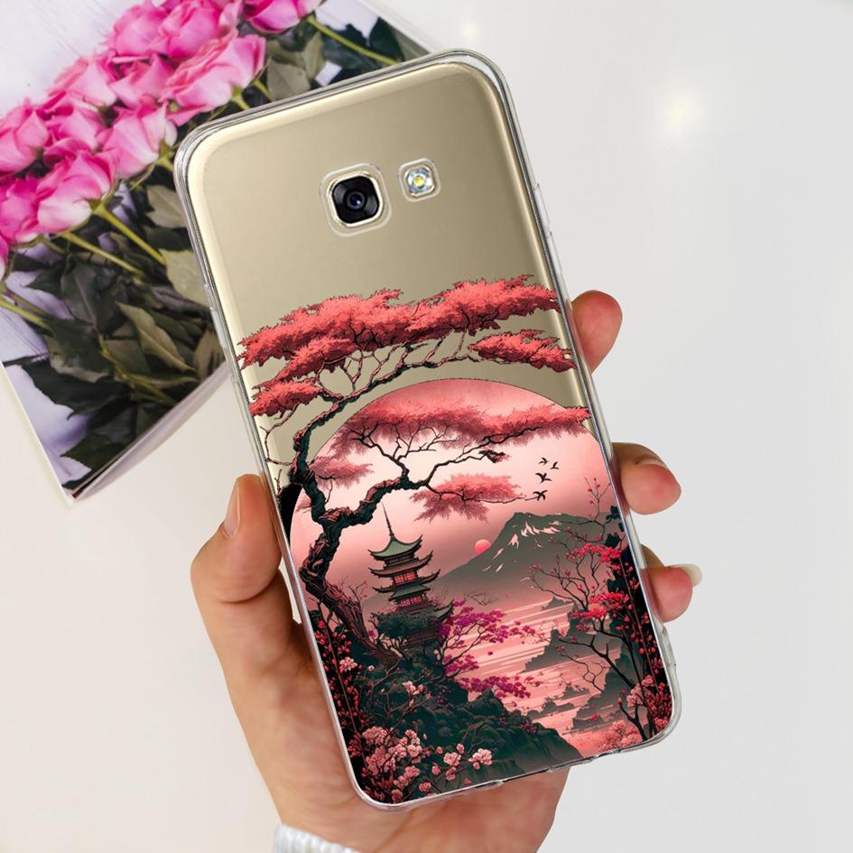 For Samsung Galaxy A5 2017 Case A520 A520F Popular Flower Transparent Silicone Soft Cover For Samsung A 5 2016 A510 A510F Bumper
