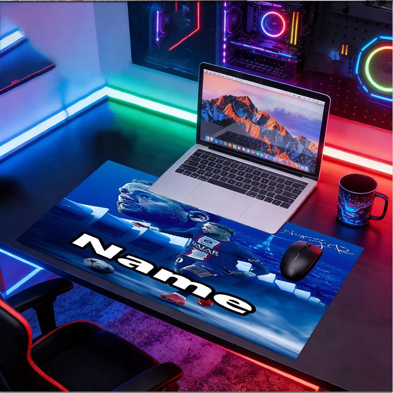 Custom Name Personalized Neymar Jr Pattern Mousepad, Laptop PC Desk Mat, Decorative Desk Mat for Home Keyboard Pad Gift