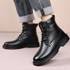 Men's Plus Size Wool-Lined Winter Martin Boots - Non-Slip and Warm.