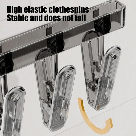 Yousheng Sock Drying Rack Wall Mounted Rotate Drying Hangers 28 Clips Strong Load-bearing Simple Installation Bathroom Laundry Rack