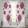 Cute Valentine Ladybird Heart Sheer Curtains for Living Room Transparent Tulle Window Curtain Bedroom Kitchen Decor Veil Drapes
