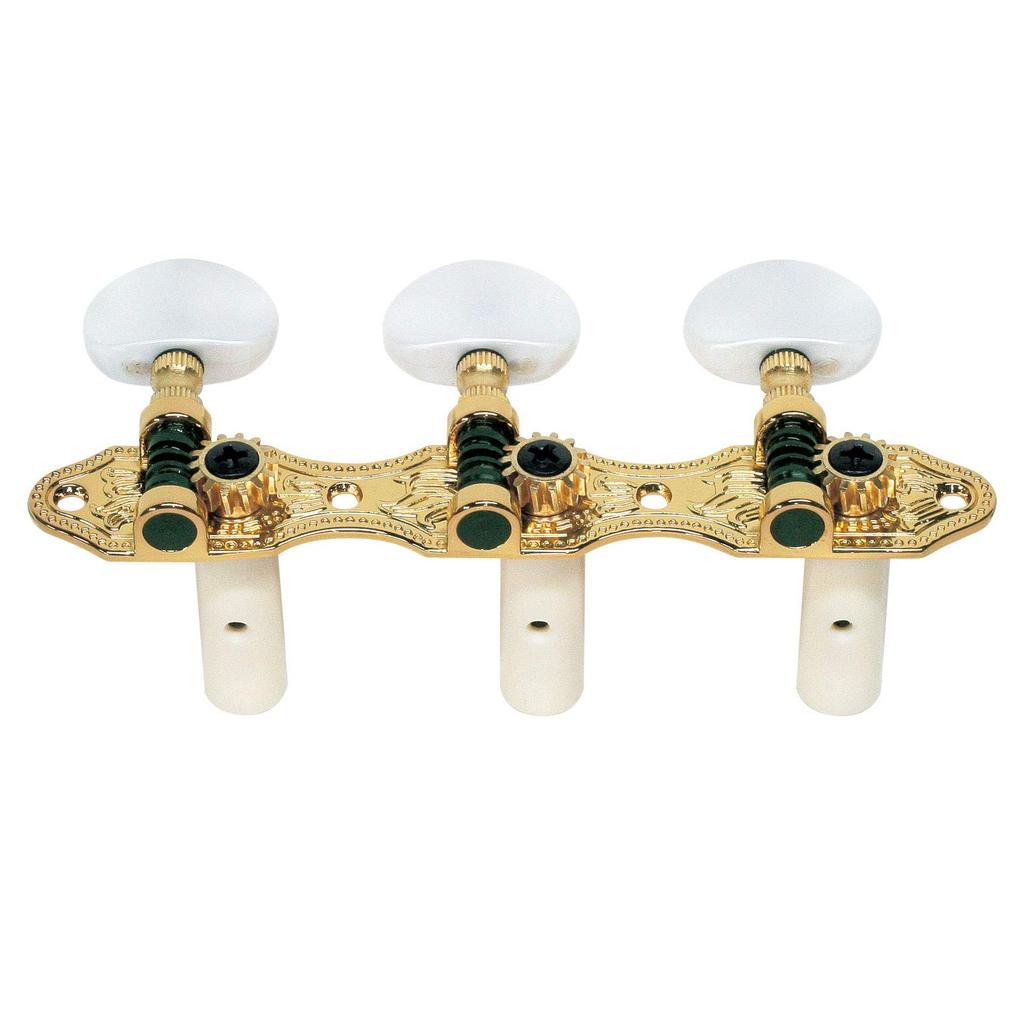 Kikutani Guitar Tuning for Nylon Set and Pegs, 35mm, Strings, Three-Piece (Left Right), Gold, GM-35SG