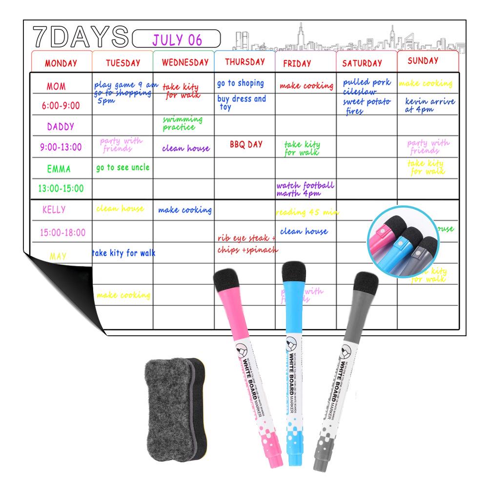 A3 Magnetic Erasable Monthly & Weekly Planner Whiteboard Set for Refrigerator