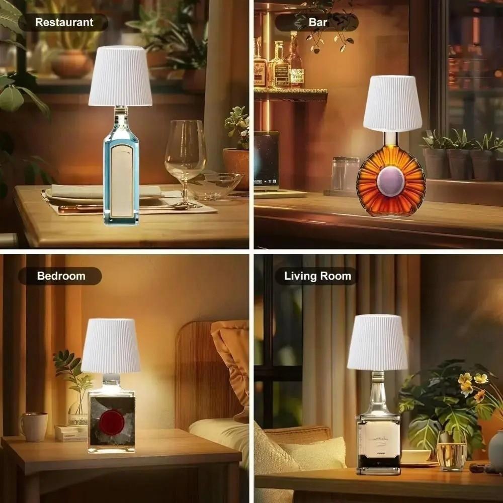 Wireless Pleated Bottle Lamp Touch LED Cordless Table Lamp Wine Bottle Lamp  Home Decoration