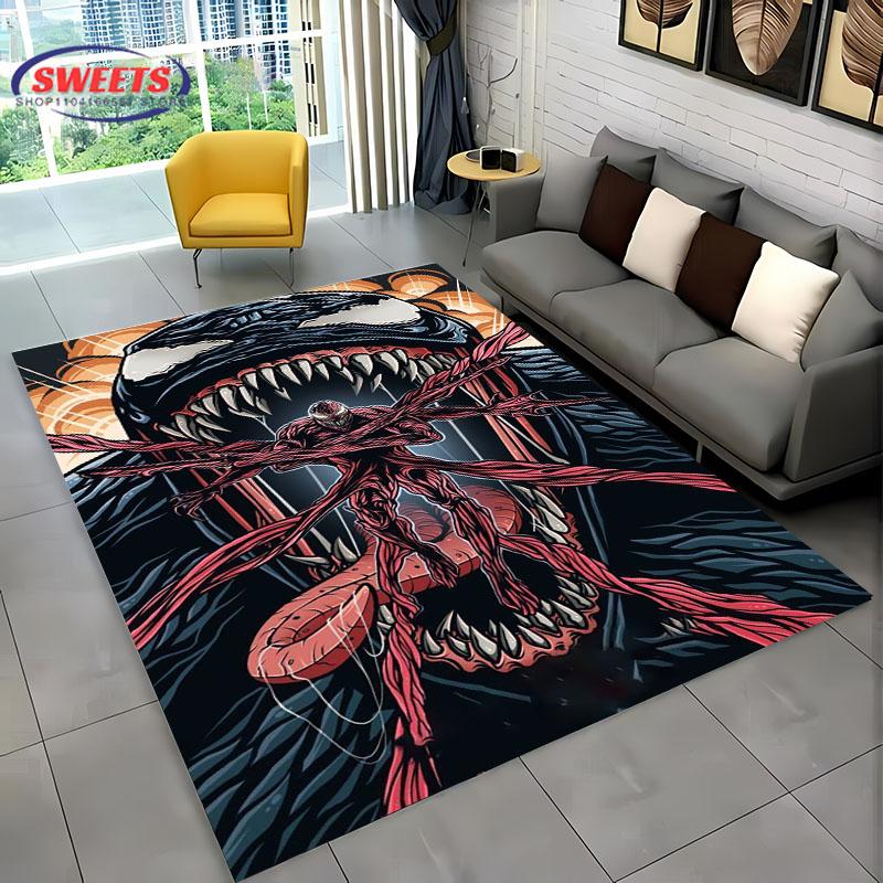 Neuankömmling V-VEN0M Teppich, Haushaltsartikel für Wohnzimmer und Schlafzimmer, Sofamatten für Kinderzimmer, Fußmatte Boden Anti-Rutsch Teppich, Geschenk