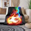 1PC Soccer, basketball, colorful water and fire pattern blanket, all season lightweight home office outdoor nap multifunctional blanket