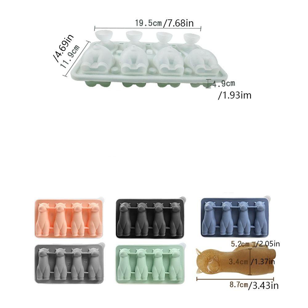 Silicone Ice Cube Tray 3D Alpaca Ice Cream Mold Novelty Long Ice Stick Tray Summer