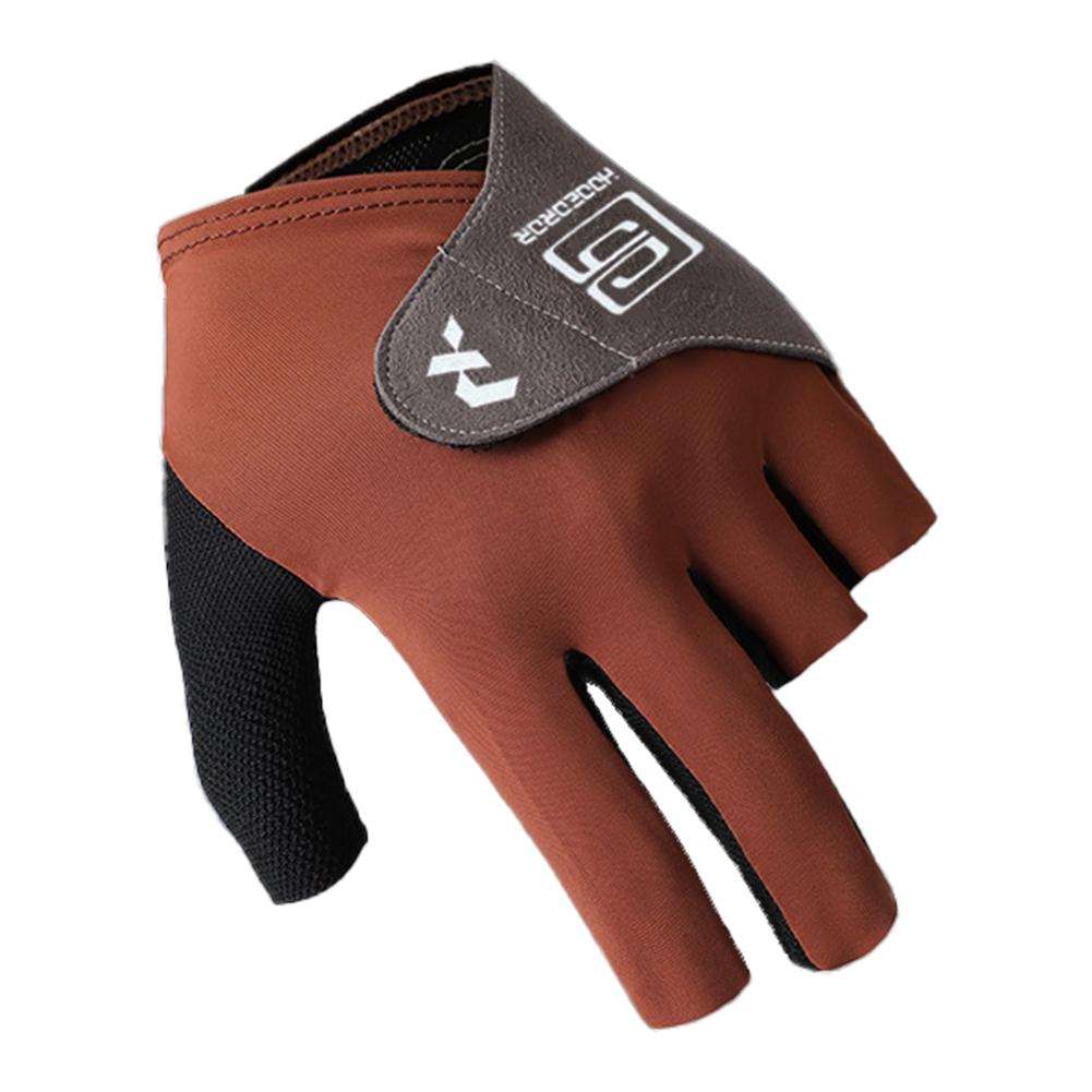 

1 шт. Професійні більярдні рукавички з половиною пальців для лівої руки, дихаючі, зносостійкі рукавички з крижаного шовку з нековзною прокладкою, фіксовані самоклеючою тканиною червоний