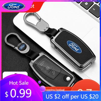 Car Sticker 2025 Hot New Zinc Alloy Car Flip Key Cover Case Remote Shell For Ford Focus 2 3 Ecosport C-Max S-Max Ka Mondeo Kuga