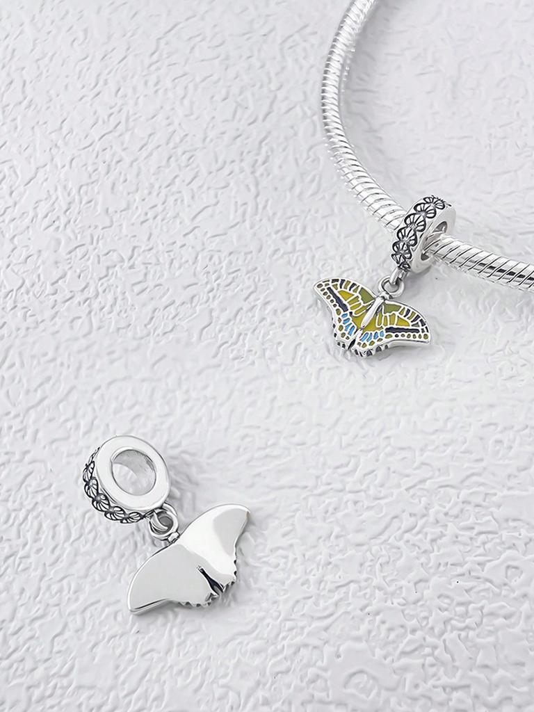 Charms Silber Kupferfarben Bunte Schmetterlinge Perlen Charm Anhänger Für Original Armband Für Frauen DIY Schmuck Liebesgeschenk
