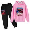 Herbst Winter Poppy Playtime Huggy Wuggy Charakter Bedruckte Hoodies Sweatpants Sets Lässig Warm Sport Langärmelige Hosen Kinder Jungen Bekleidungssets