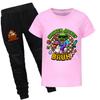 Chicken jockey summer short-sleeved T-shirt and pants suit for middle and large children 4519