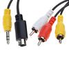 Flexible 6 Feet S Video 4Pin And 3.5mm TRS Stereo Sound Male To 3RCA Male Composite Adapter Cable For Desktop TV
