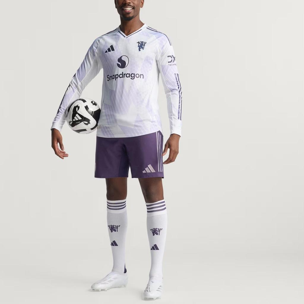 Adidas Manchester United 25/26 Auswärts Authentisches Slim-Fit Langarm Fußballtrikot Herren Tops JP3023