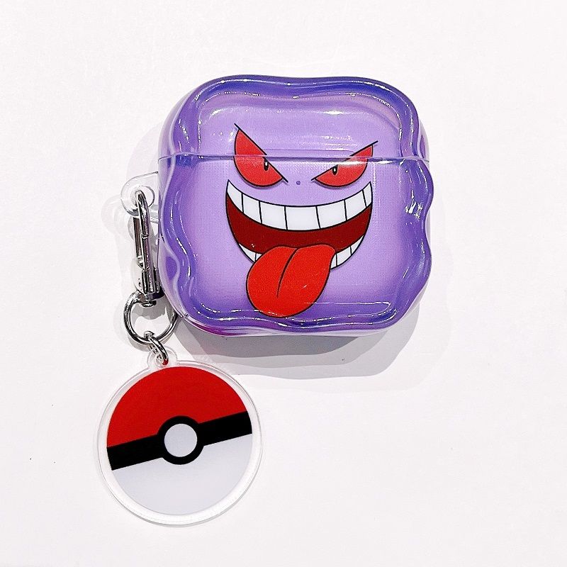 

Милые фиолетовые чехлы для наушников Gengar Защитный чехол для Airpods4 Защитный чехол для Airpods3 Чехол для наушников Airpodspro2 AirPods Новинка Ударопрочный Apple Airpods Pro Purple Geng ghost + pendant