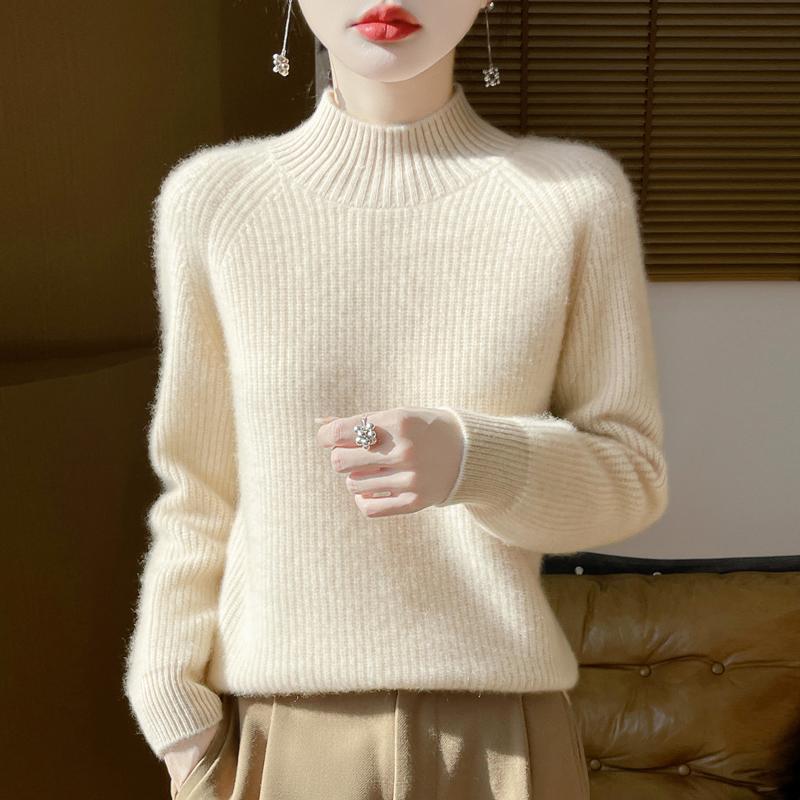 Women Sweater 100% Wool MODERN NEW SAGA Turtleneck Knit Pullover Thick Winter Jumpers Female Knit Tops
