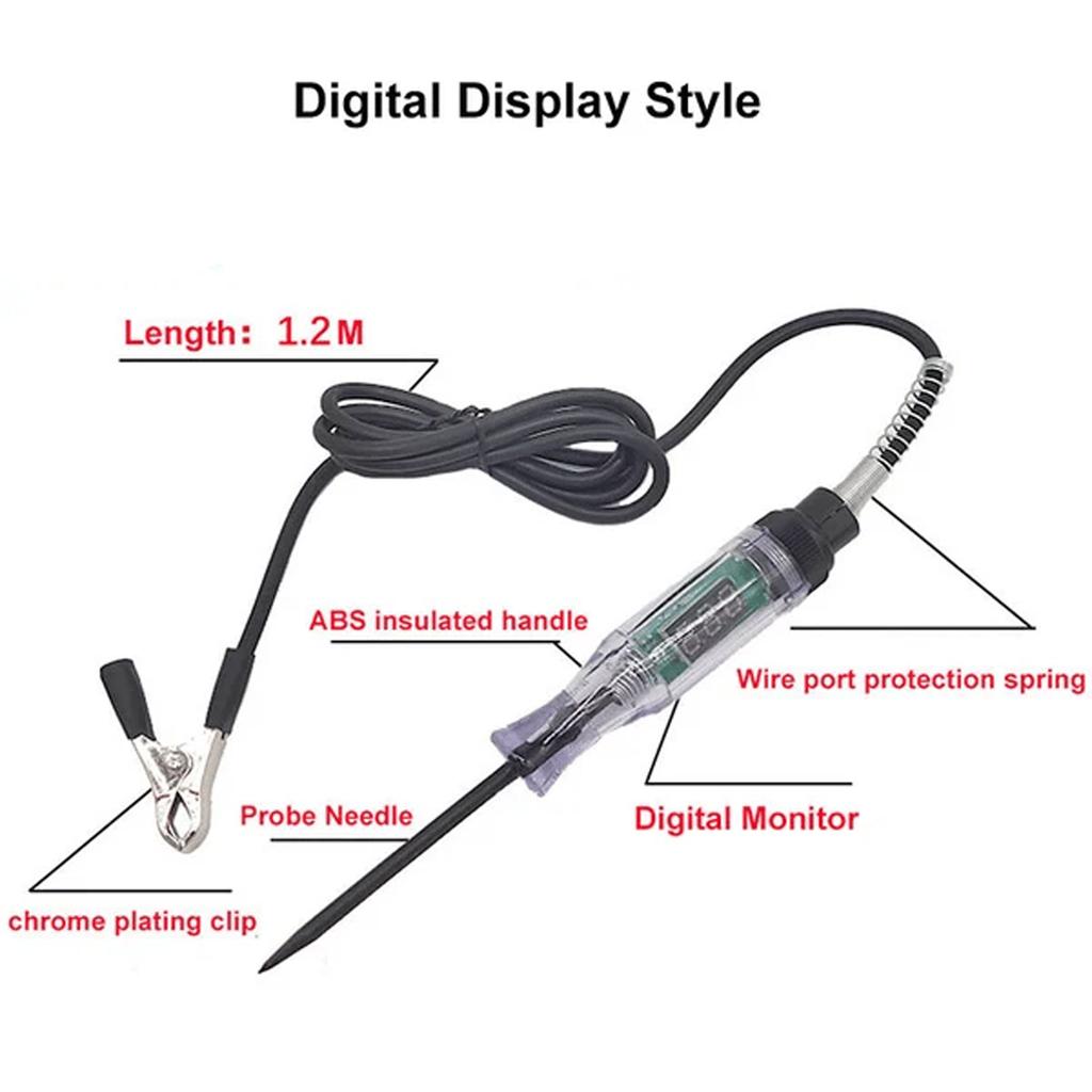 Auto Stromkreisprüfer Stift Digitalanzeige Spannungsprüfer Detektor DC5?90V für Fahrzeug
