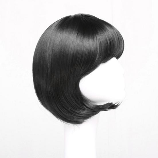 Dámské boboo paruky s ofinou Přirozený vzhled Hedvábný krátký příčesek s dlouhou životností Móda Nadýchaná černá/hnědá paruka Pokrývka hlavy Produkt do vlasů