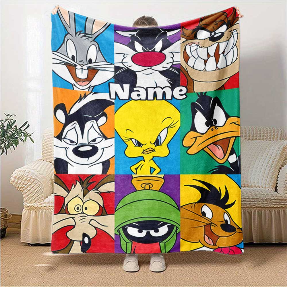 Warner (34) Customize Your Name Blanket Cozy Personalized Blanket Soft & Cozy Great for Bedding Picnics Nap Living Room Four Seasons Multipurpose