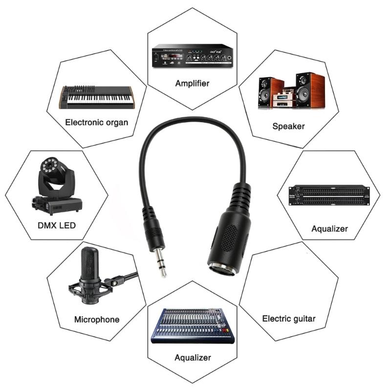 Professionelles 3,5-mm-Klinkenstecker auf DIN 5-Pin-Buchse Kabel Sound-Adapterkabel für Kopfhörer Soundkarten-Ausrüstung Zubehör