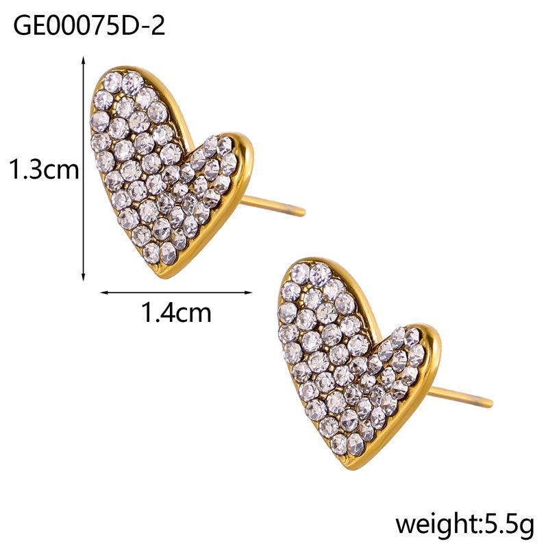 CARLIDANA Hot Selling Zircon Inlaid Earrings Heart Butterfly Star Cat Flower Stainless Steel Gold Plated Earrings Jewelry Women
