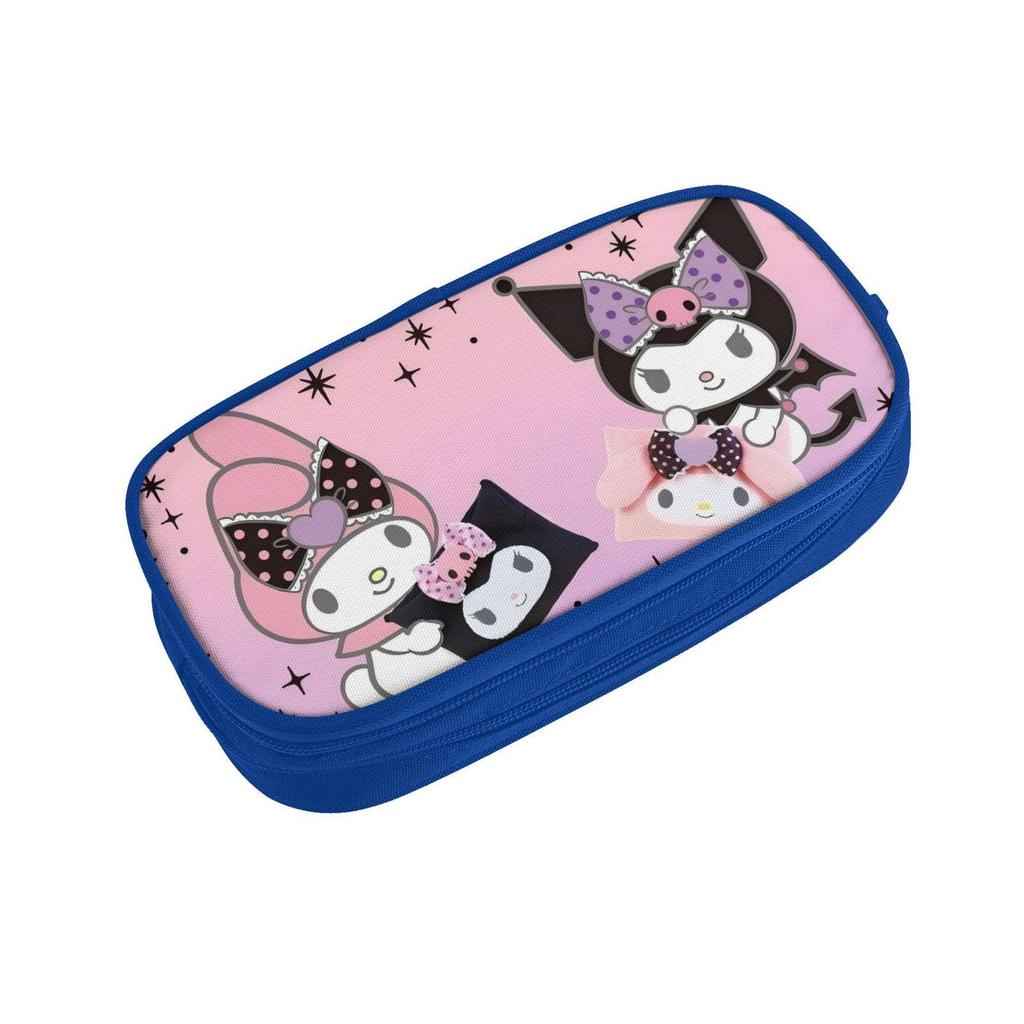 Kuromi Blue Double-Layer Pencil Case for School Students - Creative Stationery Box for Boys and Girls