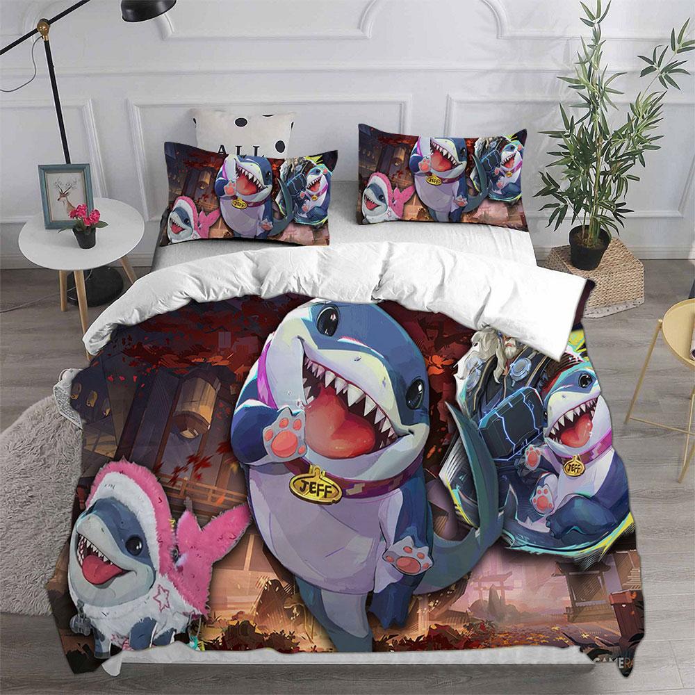 Jeff Shark Bedding Sets Quilt Bed Cover Comforter Duvet Cover Pillow Case 2-3 Pieces Sets Kids Adult Bedroom Decoration