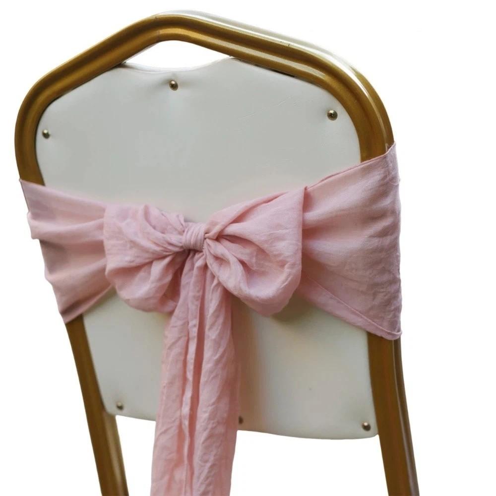 2Pcs Rustic Chair Sashes Cheesecloth Tulle Chair Cover Chair Decorative Bows Wedding Decoration