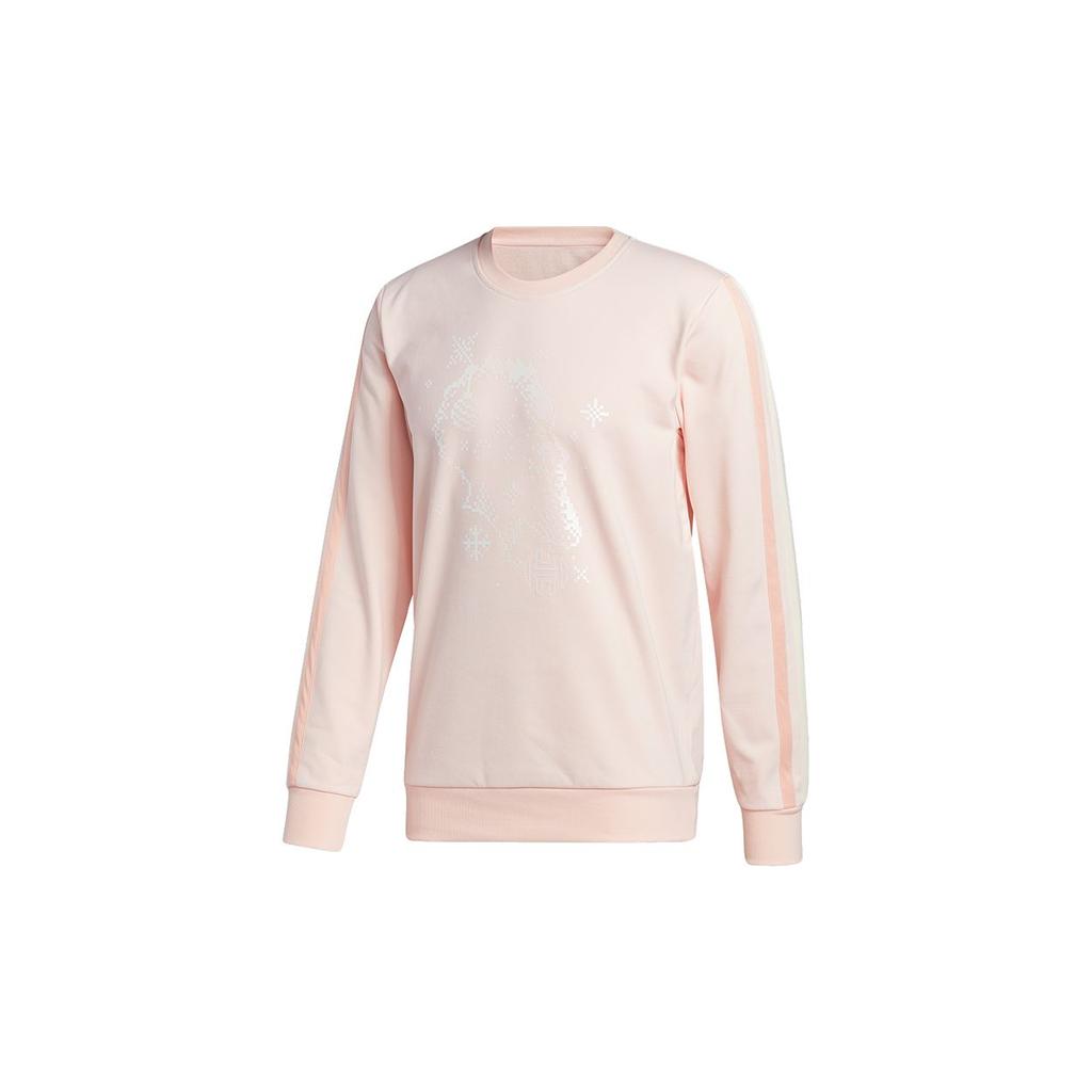 Adidas Decorate Cr Basketball Casual Sports Striped Crew Neck Sweatshirt Men Tops Pink GU0508