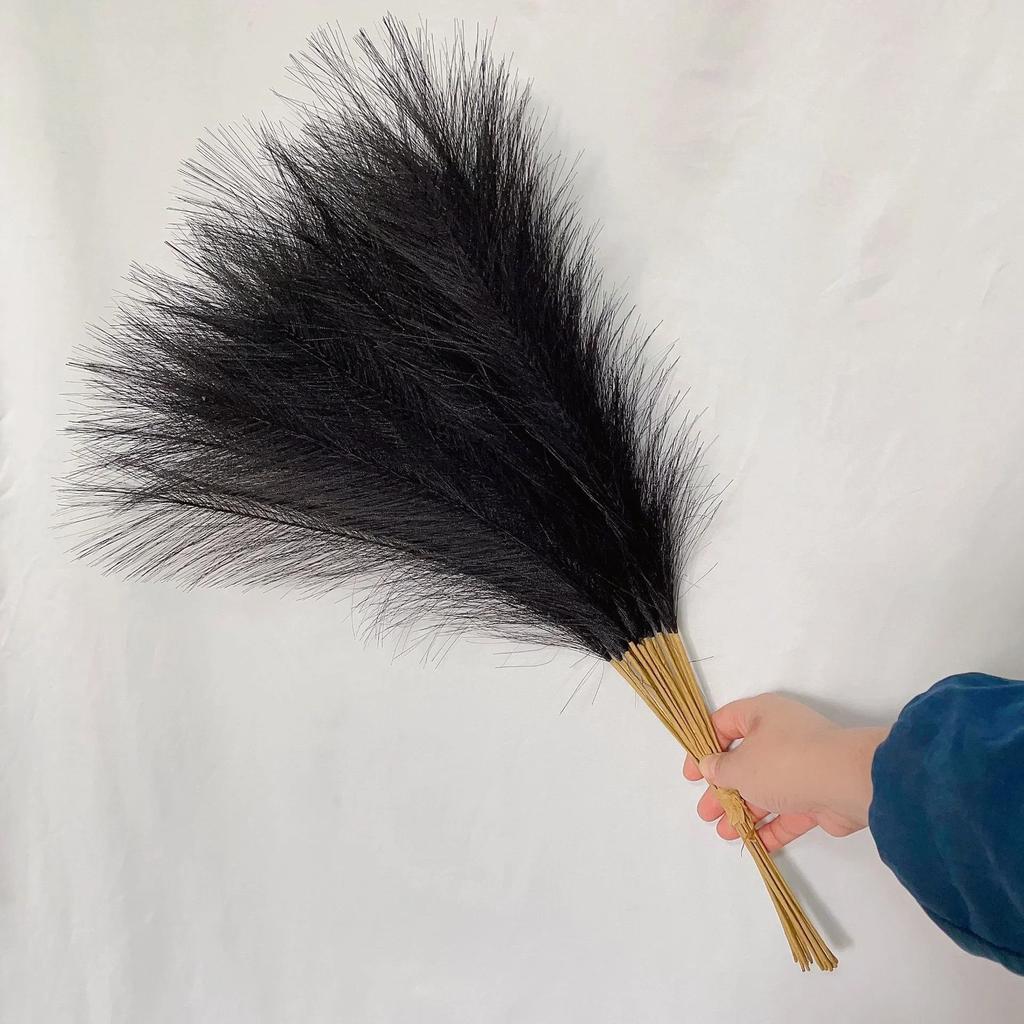 55CM 5PCS Fluffy Pampas Grass Boho Decor Flower Fake Plant Reed Simulated Wedding Party Home Decoration Artificial Flowers