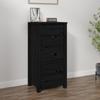 Day and Night - Day and Night Solid Black Pine Wood Sideboard 40x35x80 Cm