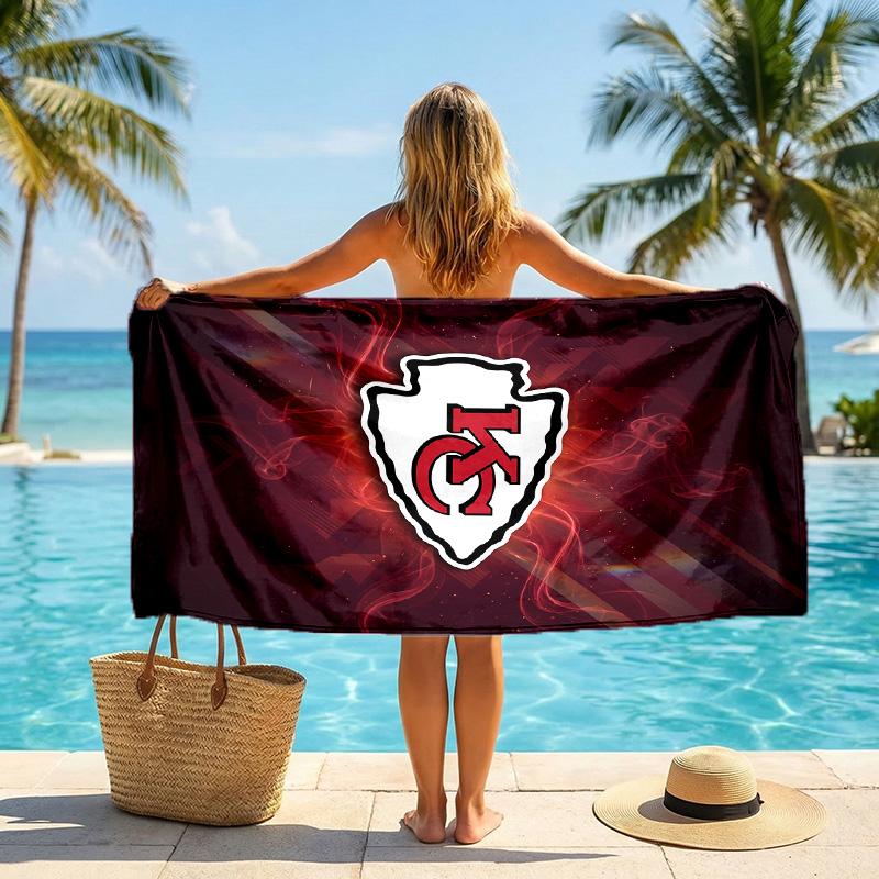 Kansas City Chiefs Fashion Beach Towel Portable Soft Quick Dry Towel For Swimming Camping Holiday Use