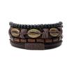 European Retro Leather & Wooden Bead Bohemian Handmade Woven Bracelet