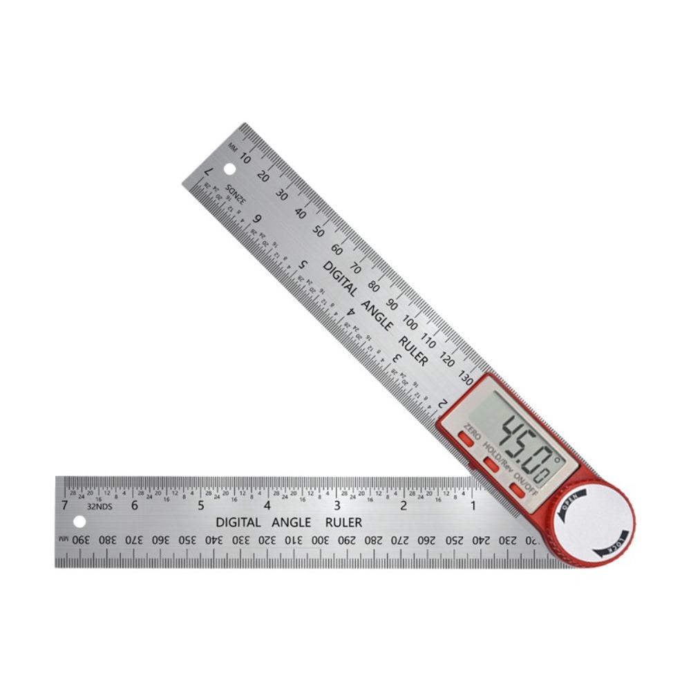

2 in 1 Protractor Digital High Accuracy Metal Square Electronic Angle Meter Construction красный