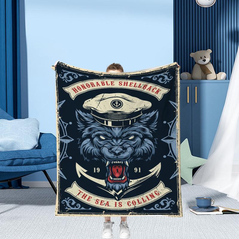 Halloween Pumpkin Head Series Printed Blanket for Sofa Bed Travel Camping Living Room Office Conditioning Blanket