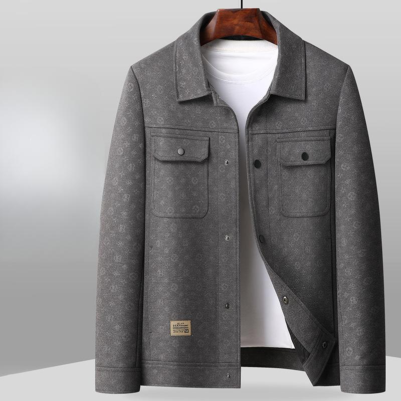 

Spring and Autumn New Lapel Tooling Version Top Middle-aged and Young Light Luxury Business Trend Jacket Jacket 170 серый