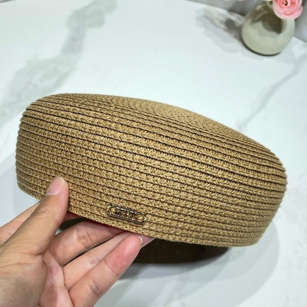 Structured Crown Women's Straw Pillbox Hat Round Shape Round Dress Hat Formal Occasions