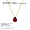 St. Delan Stainless Steel Zircon Teardrop Necklace - December Birthstone