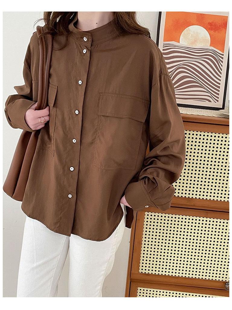 Стильный женский свободный французский топ кофейного оттенка - Коллекция Весна/Лето 2026 M