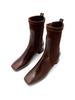 Nontheless Square Toe Sock Boots / Brown
