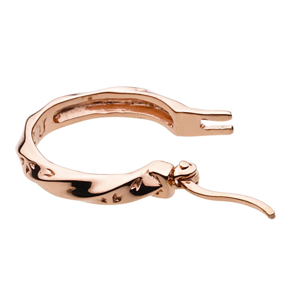 Cercei rotunzi cu model japonez, flori de cireș, argint 925, placat cu aur roz e0671 [Cenote] [Accesorii din argint]