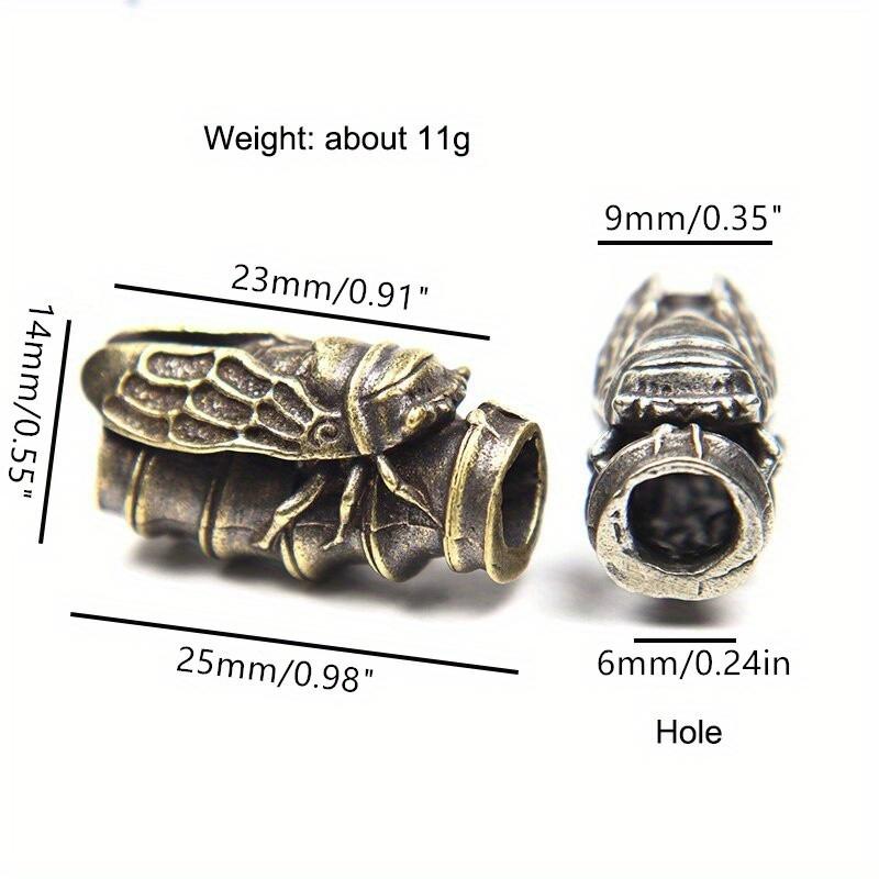 1Pc Bamboo Cicada Brass Knife Beads DIY Paracord Beads Lanyard Key Chain Pendant Accessories Outdoor Tool Umbrella Rope Hangings