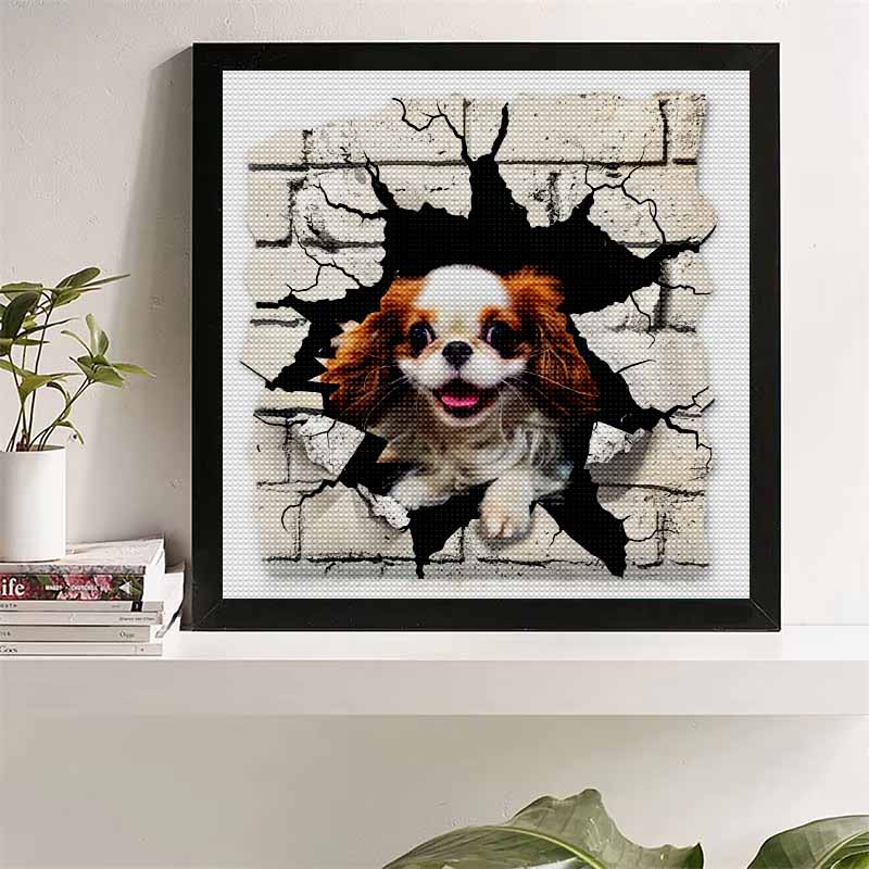 

New Arrival 5D DIY Full Circle Diamond Painting Dog Embroidery Cross Stitch Home Decor Gift 20x20cm