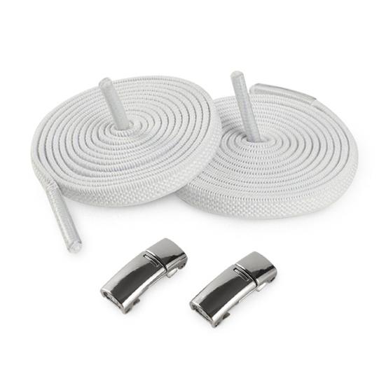 2Pcs Magnetic Shoelace Metal Buckle with 2 Elastic Shoelaces Lazy Kids Adults Sneakers