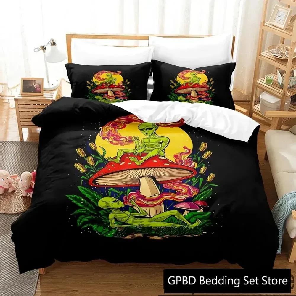 3D Print Alien Gangster Comfortable Duvet Quilt Cover Pillowcase Bedding Set Children Bedroom Decoration Home Textile