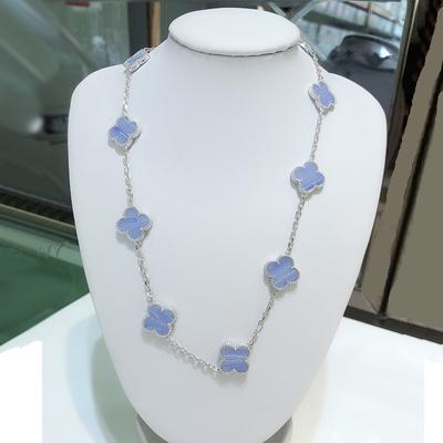 Boutique Four-leaf Clover 10 Flowers Necklace Women 18K Light Luxury Ins Design Sweater Chain Fashion Daily Versatile Necklace