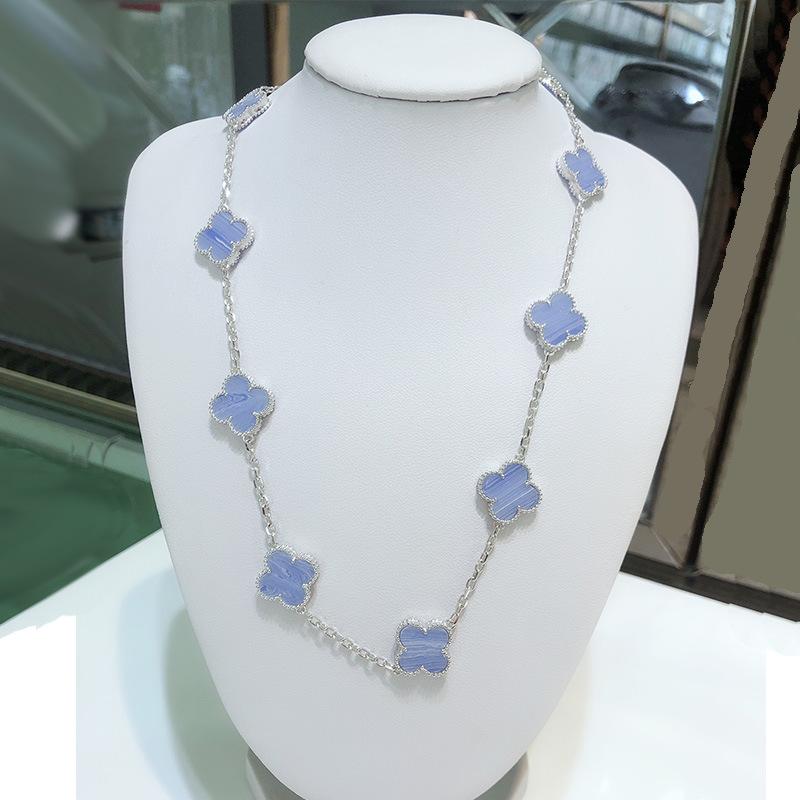 Boutique Four-leaf Clover 10 Flowers Necklace Women 18K Light Luxury Ins Design Sweater Chain Fashion Daily Versatile Necklace