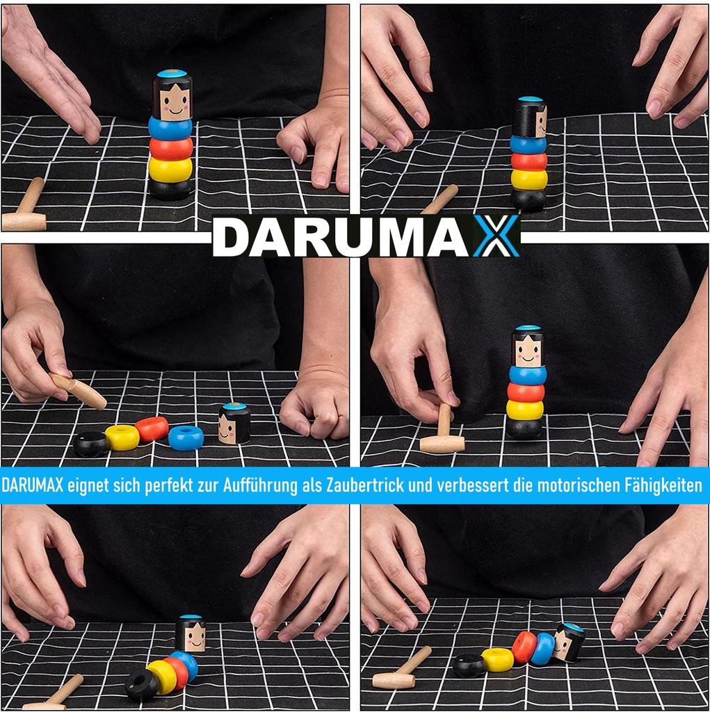 DARUMAX Magic Wooden Marionette Unbreakable Wooden Toy Doll Magic Trick