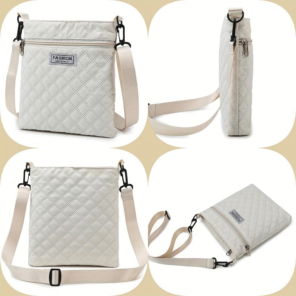 Fashionable Lightweight Multicolor Oxford Fabric Travel Bags, Quilted Pattern, Zipper Closure, Adjustable Strap