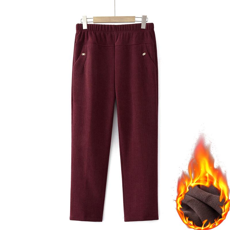 Mom's Spring Straight-Leg Elastic Pants for Middle-Aged Women - Plus Size Casual Fit